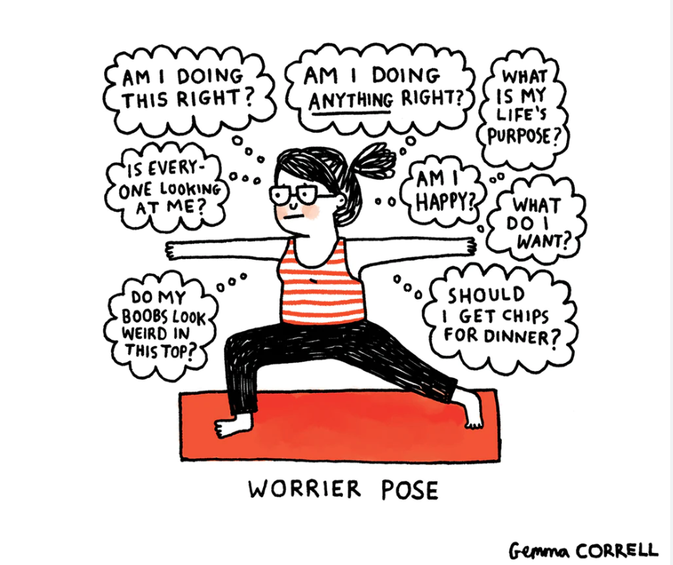 Worrier Pose cartoon by Gemma Correll