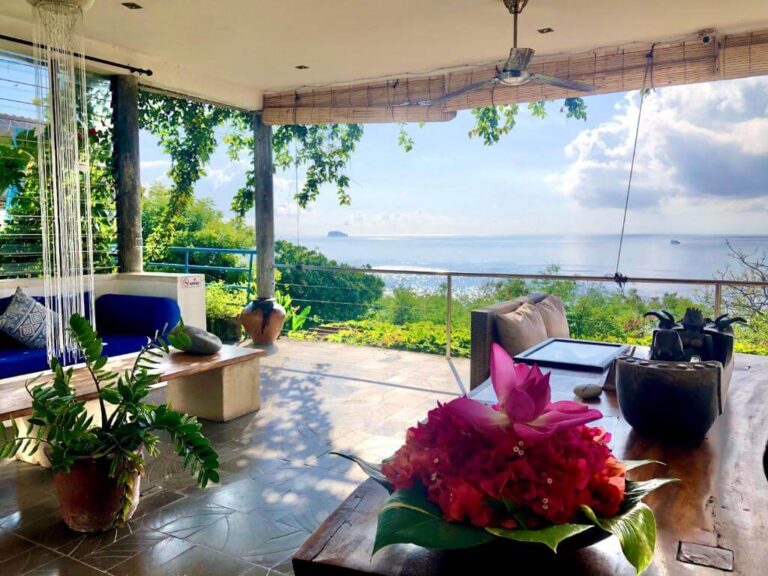 View overlooking ocean from villa